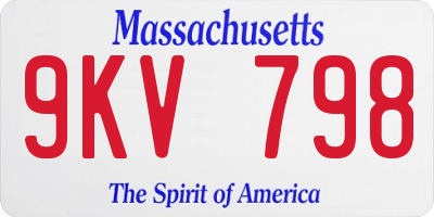 MA license plate 9KV798