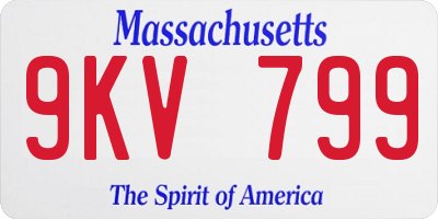MA license plate 9KV799