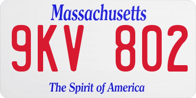 MA license plate 9KV802