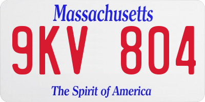 MA license plate 9KV804