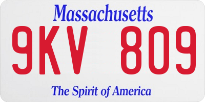 MA license plate 9KV809
