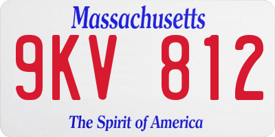 MA license plate 9KV812