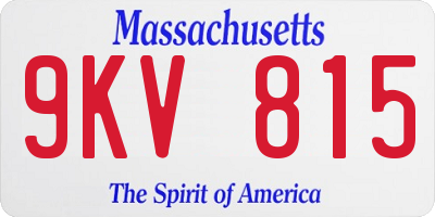 MA license plate 9KV815