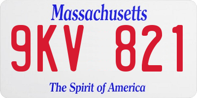 MA license plate 9KV821