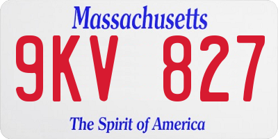 MA license plate 9KV827