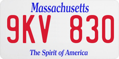 MA license plate 9KV830