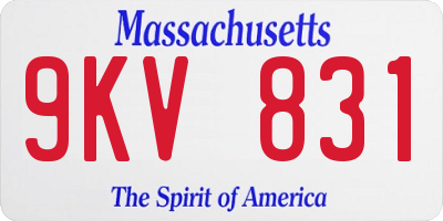 MA license plate 9KV831