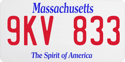 MA license plate 9KV833