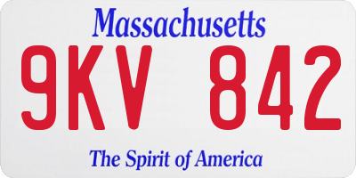 MA license plate 9KV842