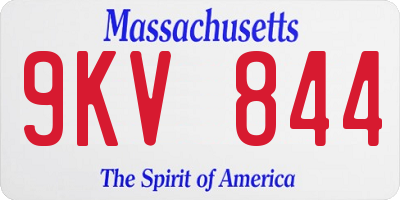 MA license plate 9KV844