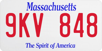 MA license plate 9KV848