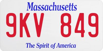 MA license plate 9KV849