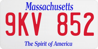 MA license plate 9KV852