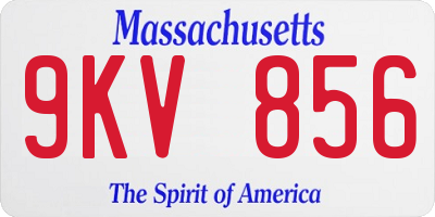 MA license plate 9KV856