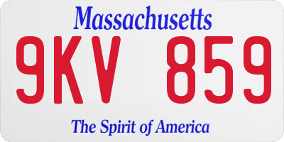 MA license plate 9KV859