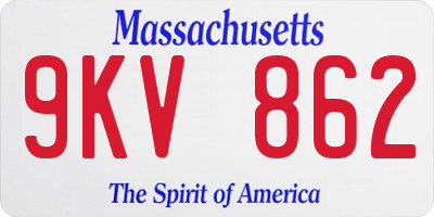 MA license plate 9KV862