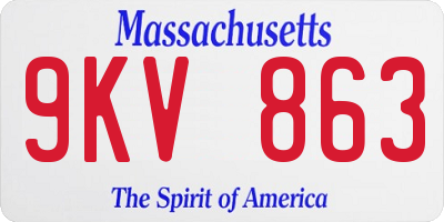 MA license plate 9KV863