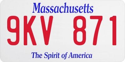 MA license plate 9KV871