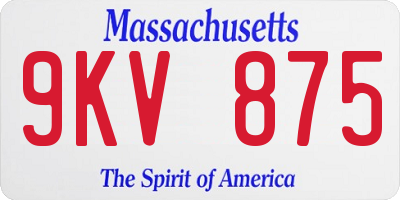 MA license plate 9KV875