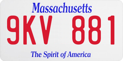 MA license plate 9KV881