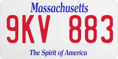 MA license plate 9KV883