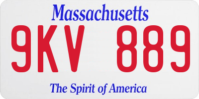 MA license plate 9KV889