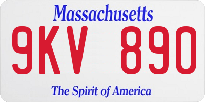MA license plate 9KV890
