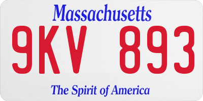 MA license plate 9KV893
