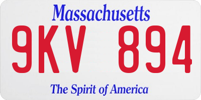 MA license plate 9KV894