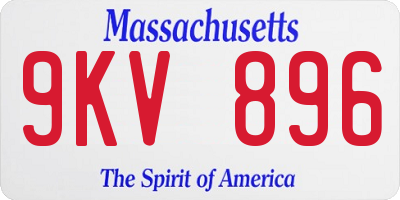 MA license plate 9KV896