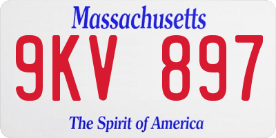 MA license plate 9KV897