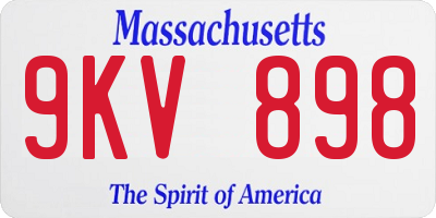 MA license plate 9KV898
