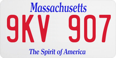 MA license plate 9KV907