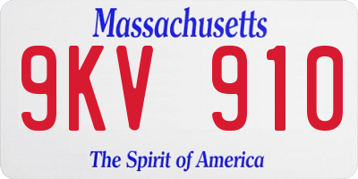 MA license plate 9KV910