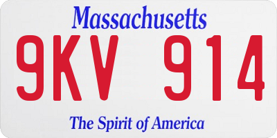 MA license plate 9KV914