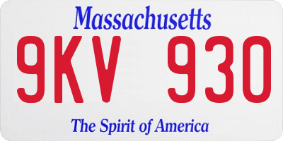 MA license plate 9KV930
