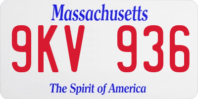 MA license plate 9KV936
