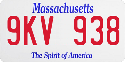 MA license plate 9KV938