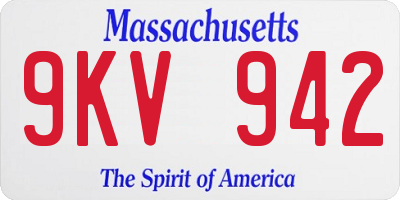 MA license plate 9KV942