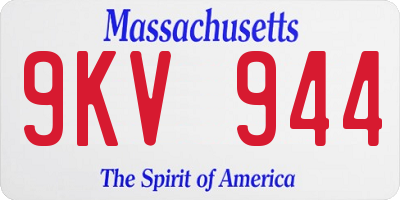 MA license plate 9KV944