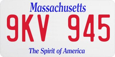 MA license plate 9KV945