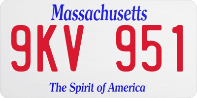 MA license plate 9KV951