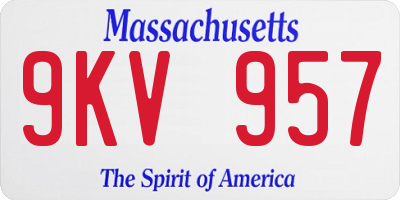 MA license plate 9KV957
