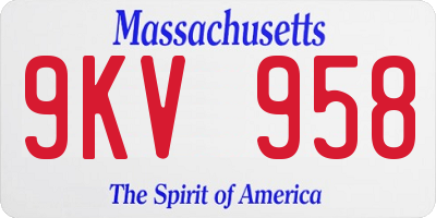 MA license plate 9KV958