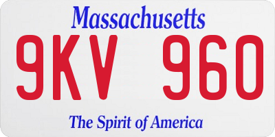 MA license plate 9KV960