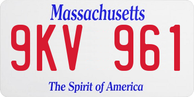 MA license plate 9KV961