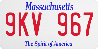 MA license plate 9KV967