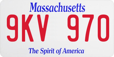 MA license plate 9KV970