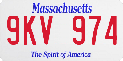 MA license plate 9KV974