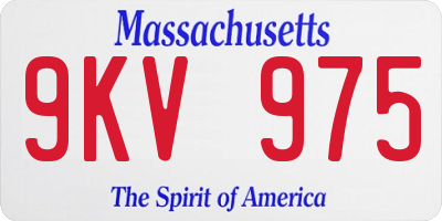 MA license plate 9KV975